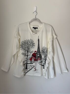 LOVE + LACE winter shopping in Paris Eiffel Tower sweater
